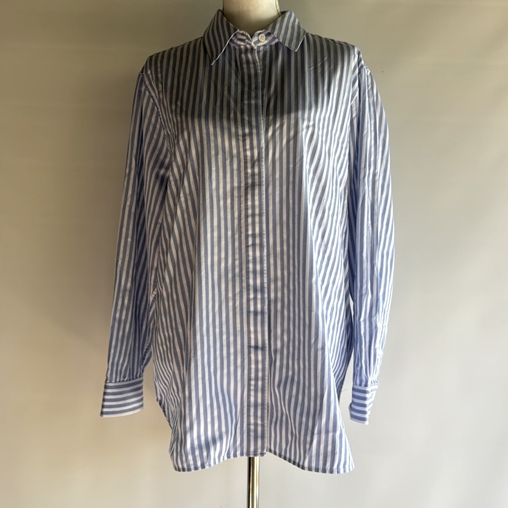 COS Oversized Striped Button Down Shirt - sz 12